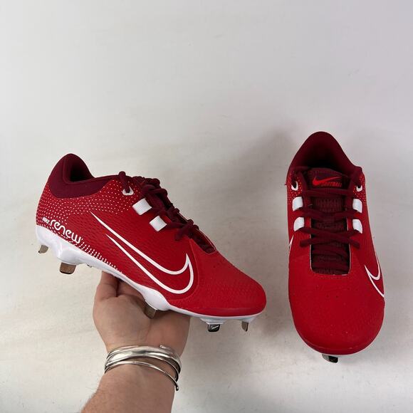 Nike Hyperdiamond fast pitch softball cleats women’s 7.5 red white NEW no box - Picture 1 of 11